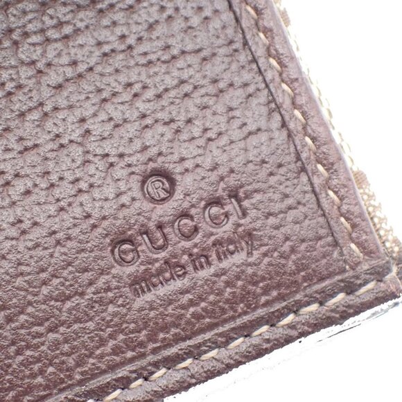GUCCI Abbey GG Pattern Bifold Wallet Purse Canvas Leather Brown GHW 34YH606Pleas - Picture 13 of 14